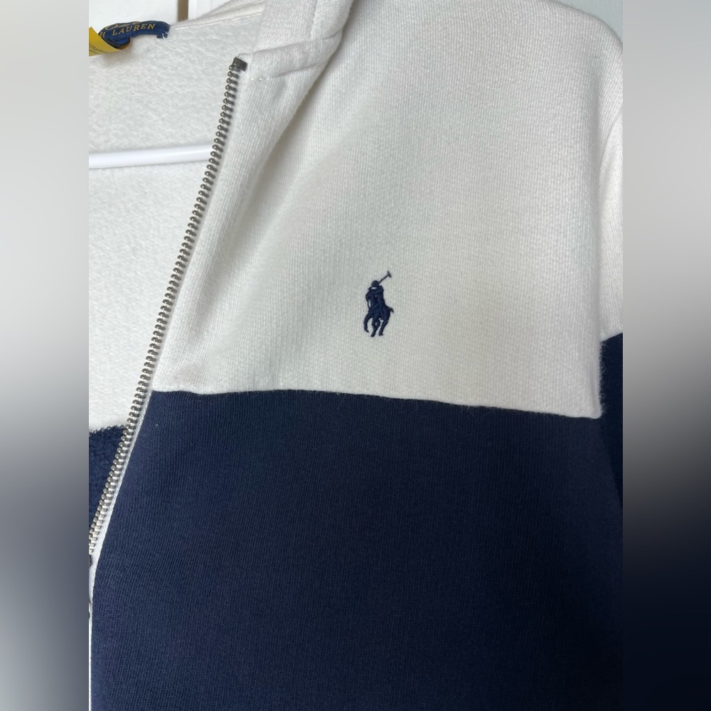 Blue and white Boys Ralph Lauren fleece jacket Size 14/16 - Picture 4 of 6